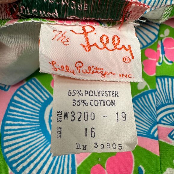 Vintage Lilly Pulitzer Skirt 16 Butterfly Fans Dorothy Bullitt 80s USA Rare New - Picture 8 of 11